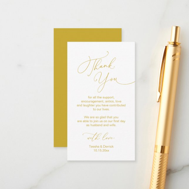 Moderne Minimalistische Schrift, Hochzeit Danke Begleitkarte (Vorderseite/Rückseite Beispiel)