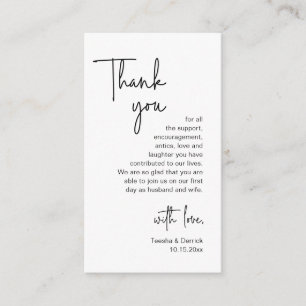 Moderne Minimalistische Schrift, Hochzeit Danke Begleitkarte