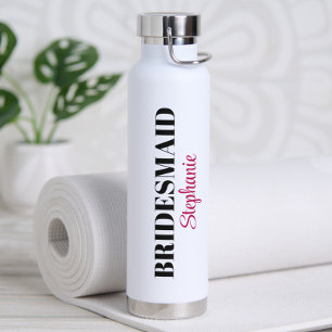 Moderne minimalistische Schrift Hochzeits-Brautpar Trinkflasche