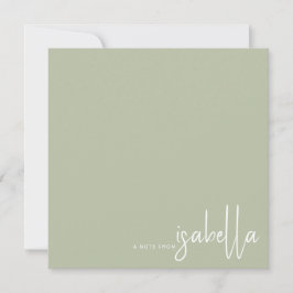 Moderne minimalistische Schrift Name Notiz von Sal Mitteilungskarte