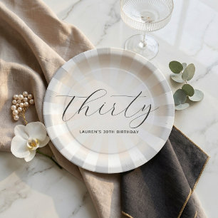 Moderne minimalistische Schrift Pearl Sunburst Geb Pappteller