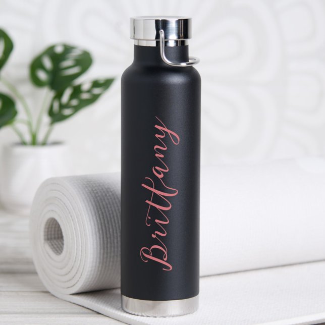 Moderne Minimalistische Schrift Personalisiert Trinkflasche (Personalized Water Bottle - Perfect for a Bridesmaid Proposal, Bachelorette or birthday gift!)