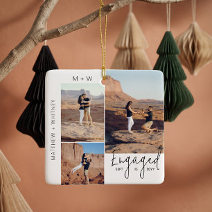 Moderne Minimalistische Schrift Verlobungsfoto-Kol Keramikornament
