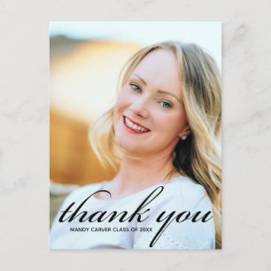 Moderne minimalistische Schriftart Absolventen-Fot Postkarte