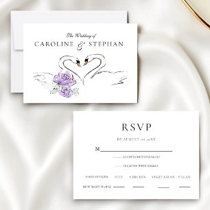 Moderne minimalistische Schwan-RSVP-Karte mit Esse RSVP Karte