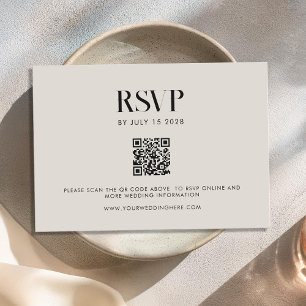 Moderne Minimalistische Schwarz-Elfenbeinchic-Hoch RSVP Karte
