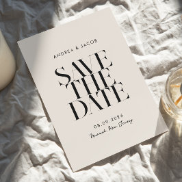 Moderne Minimalistische Schwarz-Elfenbeinchic-Hoch Save The Date