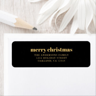 Moderne Minimalistische Schwarz & Gold Frohe Weihn