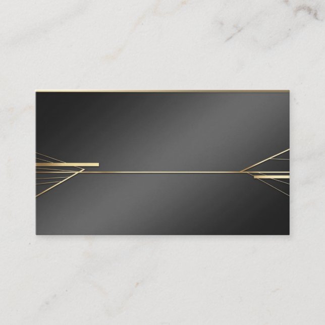 Moderne Minimalistische Schwarz/Gold-Visitenkarte Visitenkarte (Vorderseite)