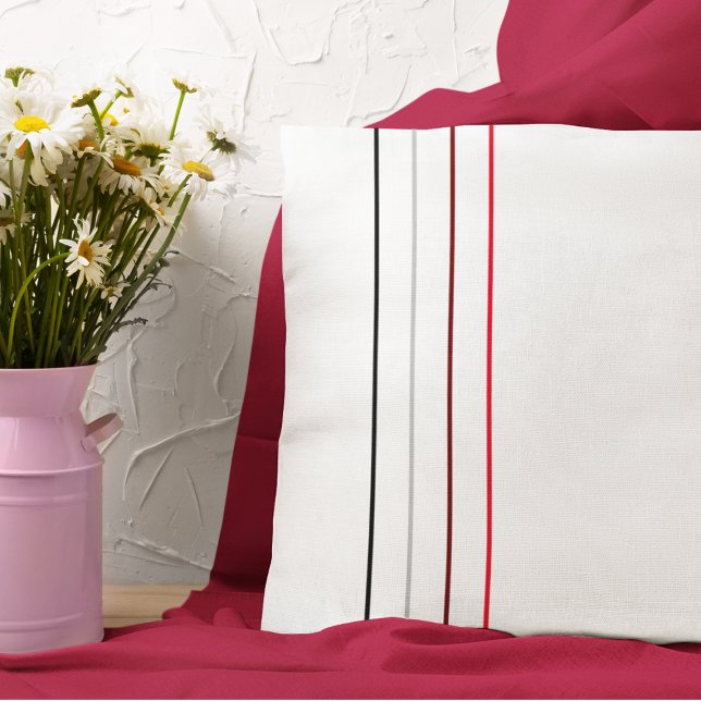 Moderne Minimalistische Schwarz-Grau-Linien Kissen (Von Creator hochgeladen)