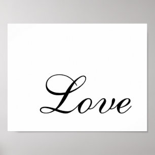Moderne Minimalistische Schwarz-Weiß-Elegante Lieb Poster