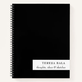 Moderne Minimalistische Schwarz-Weiß-Gestaltung Notizbuch