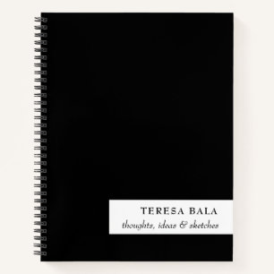 Moderne Minimalistische Schwarz-Weiß-Gestaltung Notizbuch