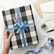 Moderne Minimalistische Schwarz-Weiß-Gingham-Karo-