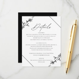 Moderne Minimalistische Schwarz-Weiß-Hochzeit Begleitkarte