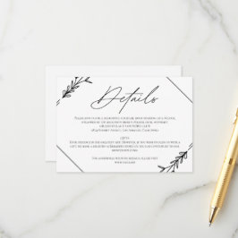 Moderne Minimalistische Schwarz-Weiß-Hochzeit Begleitkarte