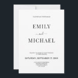 Moderne Minimalistische Schwarz-Weiß-Hochzeit Einladung<br><div class="desc">Moderne minimalistische Schwarz-Weiß-Einladung Hochzeit. Personalisieren Sie alle Texte und Farben in dieser einfachen und modernen Hochzeitseinladung.</div>