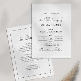 Moderne Minimalistische Schwarz-Weiß-Hochzeit Einladung