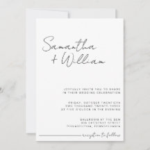 Moderne MINIMALISTISCHE Schwarz-Weiß-Hochzeit