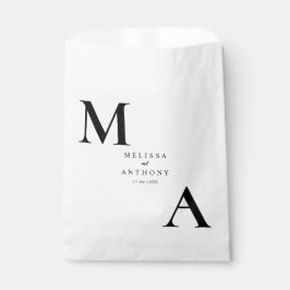 Moderne Minimalistische Schwarz-Weiß-Hochzeit Geschenktütchen