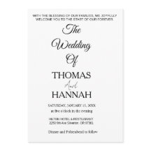 Moderne Minimalistische Schwarz-Weiß-Hochzeit Klas