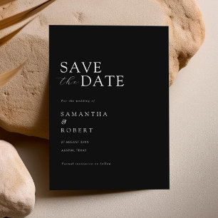 Moderne Minimalistische Schwarz-Weiß-Hochzeit Save The Date