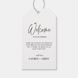 Moderne Minimalistische Schwarz-Weiß-Hochzeit Will Geschenkanhänger