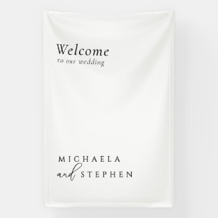 Moderne Minimalistische Schwarz-Weiß-Hochzeitsbegr Banner