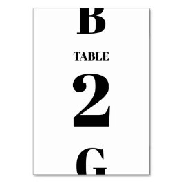 Moderne Minimalistische Schwarz-Weiß-Monogramm-Hoc Tischnummer