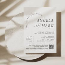 Moderne Minimalistische Schwarz-Weiß-QR-Hochzeit
