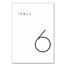 Moderne Minimalistische Schwarz-Weiß-Tischnummer 1 Tischnummer