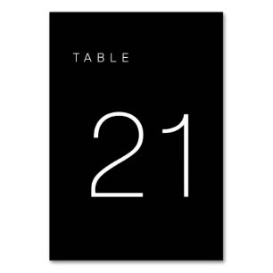 Moderne Minimalistische Schwarz-Weiß-Tischnummer 2 Tischnummer