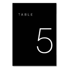 Moderne Minimalistische Schwarz-Weiß-Tischnummer 5 Tischnummer