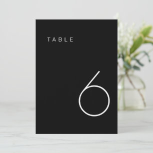 Moderne Minimalistische Schwarz-Weiß-Tischnummer Einladung