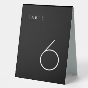 Moderne Minimalistische Schwarz-Weiß-Tischnummer Tischaufsteller