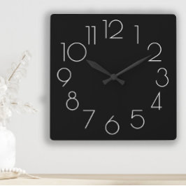 Moderne, Minimalistische Schwarz-Weiß-Uhr Quadratische Wanduhr
