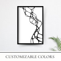 Moderne Minimalistische Schwarz-Weiß-Zellen Kunst,
