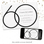 Moderne Minimalistische Schwarz-weiße 60. Geburtst Einladung<br><div class="desc">Moderne Minimalistische Schwarz-weiße 60. Geburtstagsparty Einladung. Modernes minimalistisches Geburtstagsdesign,  einfach aber elegant und elegant. Ideal für ein Schwarz-Weiß-Party! Dies ist eine anpassbare Vorlage,  wenn Sie Hilfe beim Anpassen benötigen,  kontaktieren Sie einfach den Designer,  indem Sie auf die Schaltfläche 'Nachricht' unten klicken.</div>