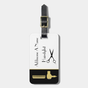 Moderne Minimalistische Schwarz-weiße Goldhütte Gepäckanhänger
