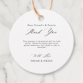 Moderne Minimalistische Schwarz-weiße Hochzeit Vie Geschenkanhänger