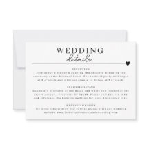 Moderne Minimalistische Schwarz-weiße Hochzeitskar