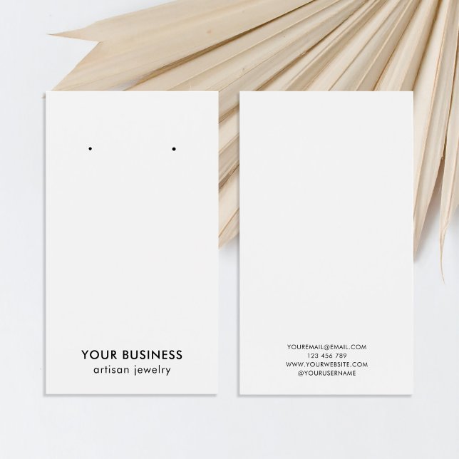 Moderne Minimalistische Schwarz-weiße Schmuckkarte (Von Creator hochgeladen)