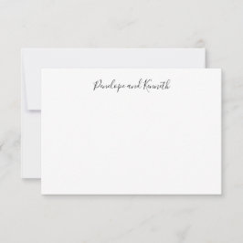 Moderne Minimalistische Schwarz-weiße SkriptTypogr Dankeskarte