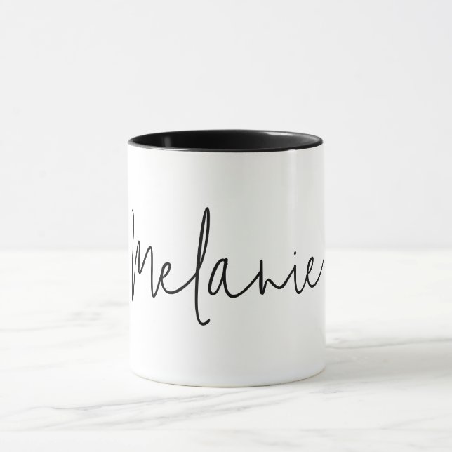 Moderne Minimalistische Schwarz-weiße Tasse (Zentrum)