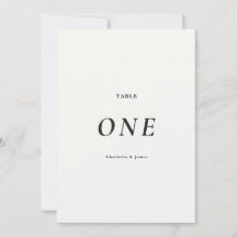 Moderne minimalistische schwarz-weiße Tischnummer