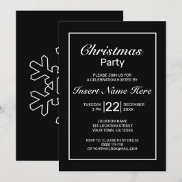 Moderne Minimalistische Schwarz-weiße Weihnachten Einladung