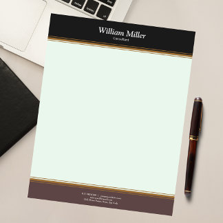 Moderne Minimalistische schwarzbraune Streifen Notizblock