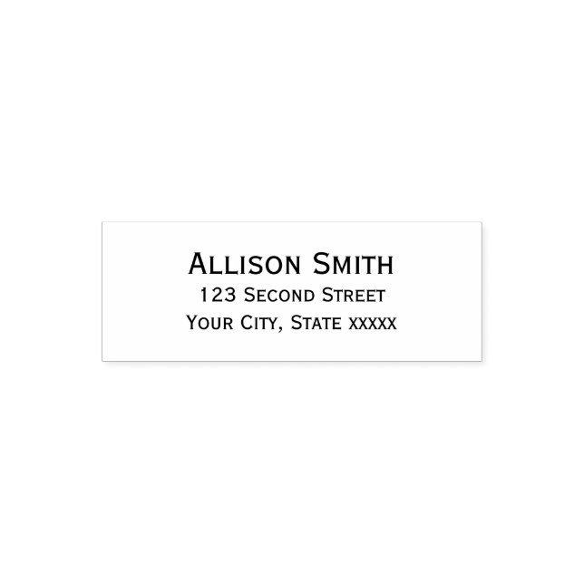 Moderne Minimalistische Schwarze Adresse Permastempel (Design)