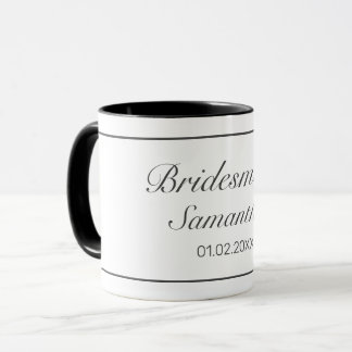 Moderne Minimalistische Schwarze Brautjungfrau Hoc Tasse