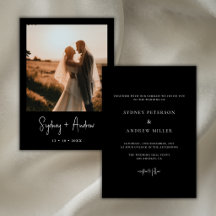 Moderne Minimalistische Schwarze Foto Hochzeit